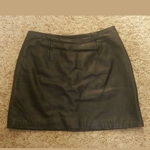 100% genuine leather mini skirt